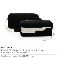 Bisht Design Black Utility/Cosmetic Pouch