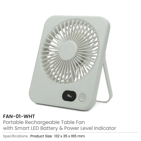 Rechargeable Table-Top Fan Details