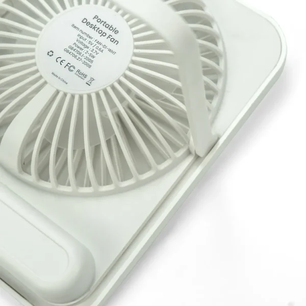 Rechargeable Table-Top Fan Side View