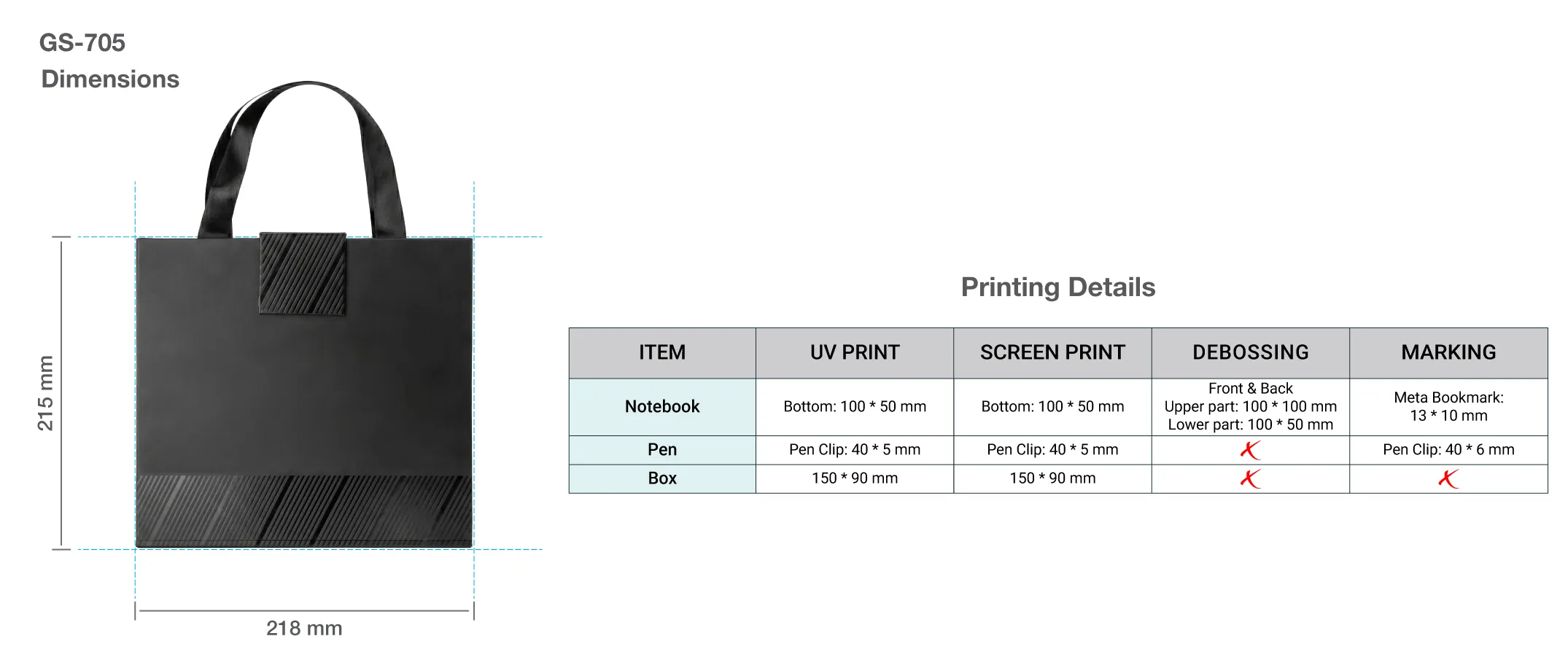 Premium Office Gift Set Printing Details