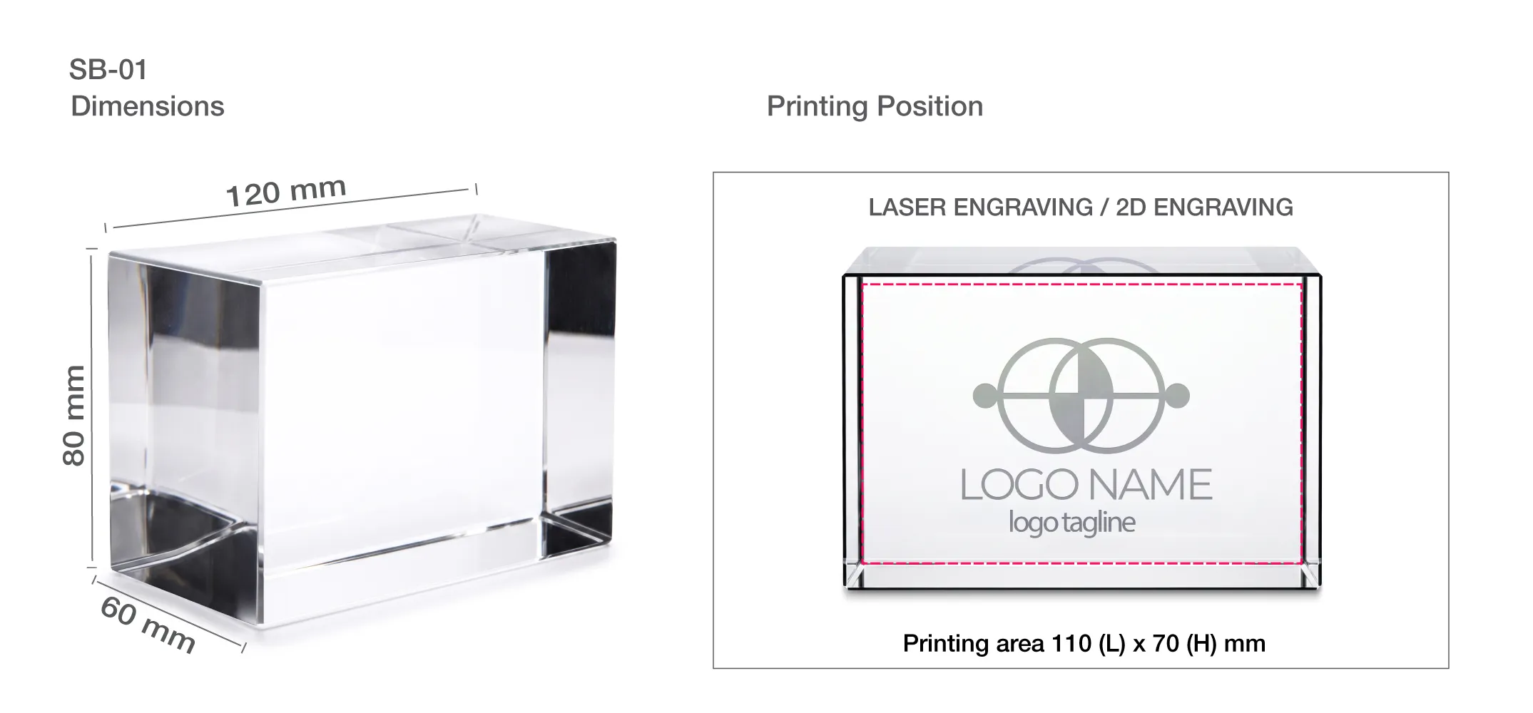 3D Rectangular Crystal Cube Printing Details 3D Rectangular Crystal Cube Printing Details