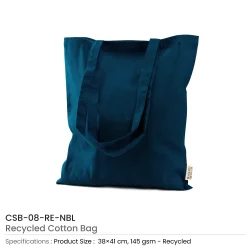 Recycled Cotton Bag Navy Blue