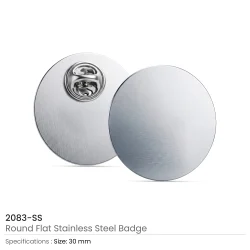 Round Flat Metal Badges Stainless Steel