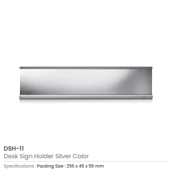 Aluminum Desk Sign Holder Silver