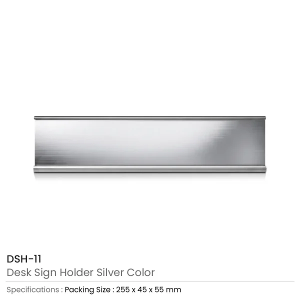 Aluminum Desk Sign Holder Silver