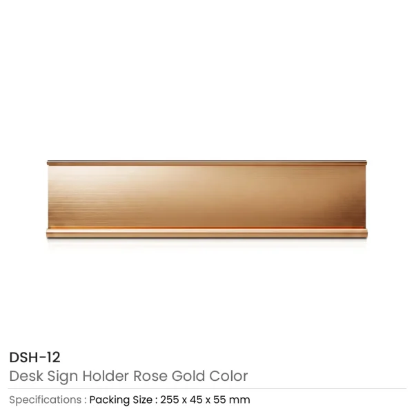 Aluminum Desk Sign Holder Rose Gold Color