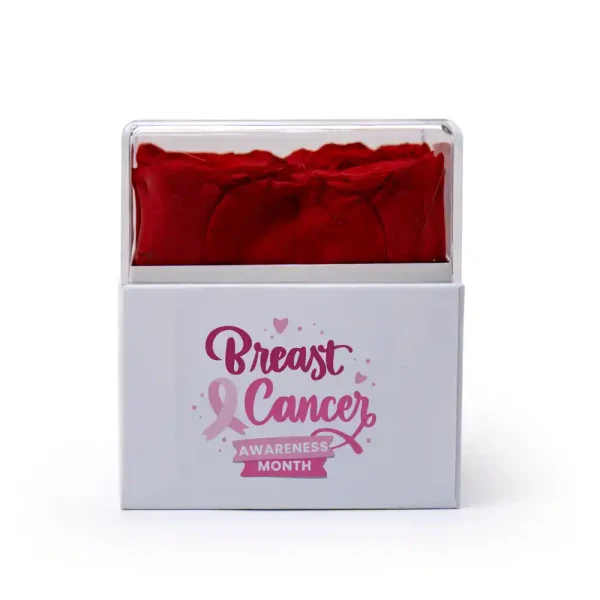 Forever Roses Gift Box with Breast Cancer Awareness Logo