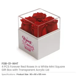 Forever Roses Gift Box with Breast Cancer Awareness Logo Details