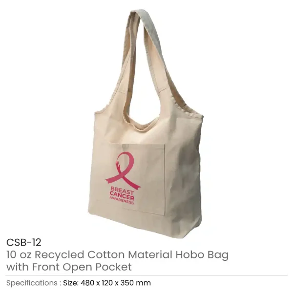 Hobo Bags with Breast Cancer Awareness Logo Details