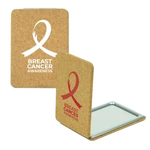 Pocket Mirror with Breast Cancer Awareness Logo Details