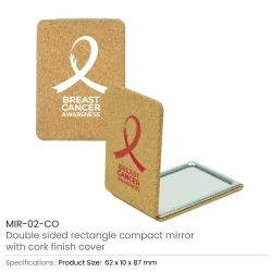 Pocket Mirror with Breast Cancer Awareness Logo