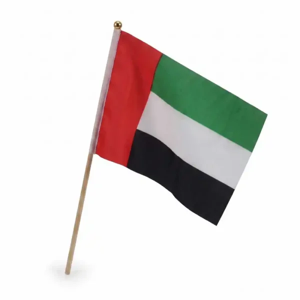 UAE Flags A4 Size with Wooden Pole View