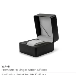 Premium PU Leather Single Watch Gift Box with Removable Cushions - Image 4