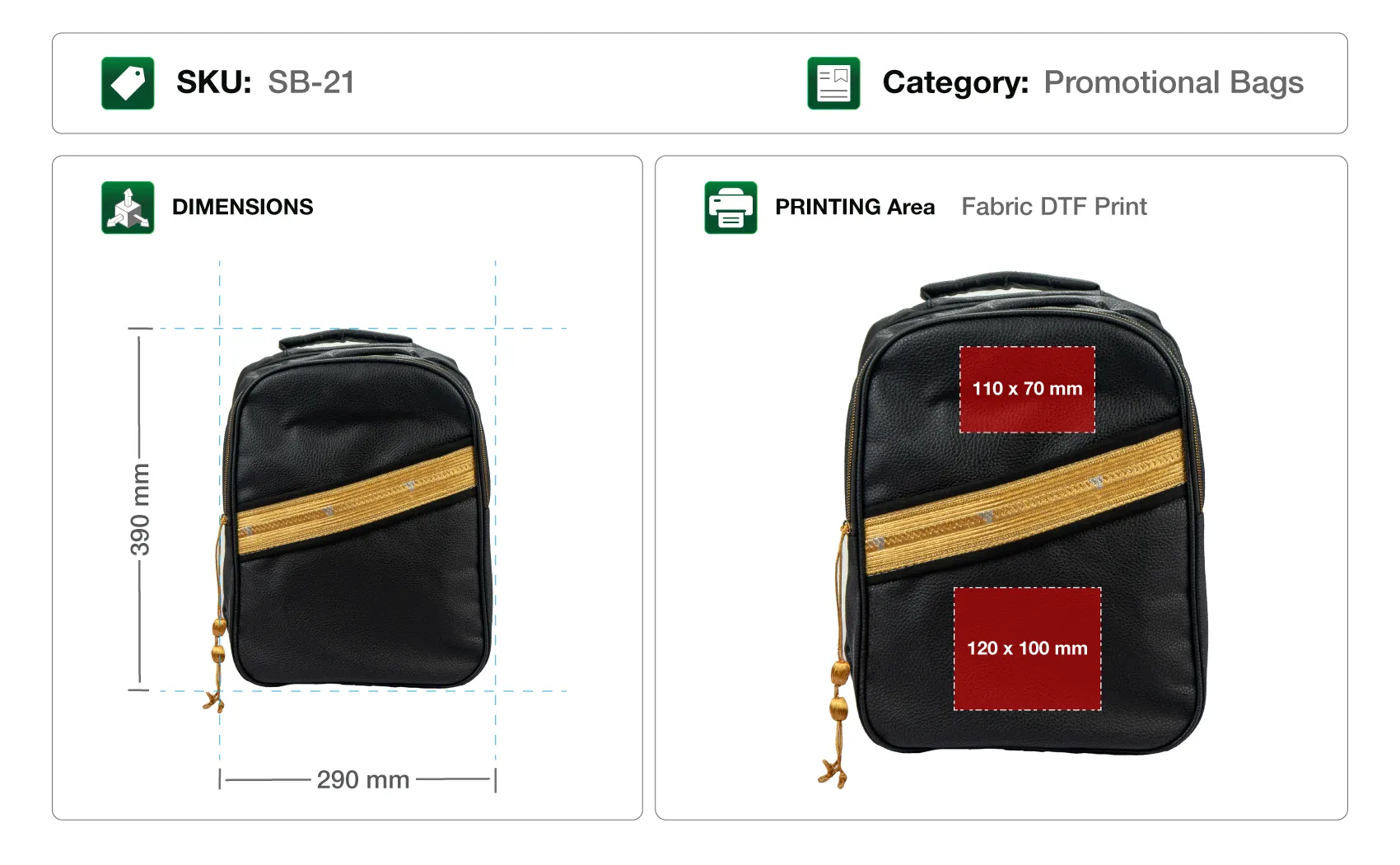 Arabic Traditional Gold Bisht Design Backpack Printing Details PU leather backpack with Arabic Traditional Gold Bisht Design fabric DTF printing details