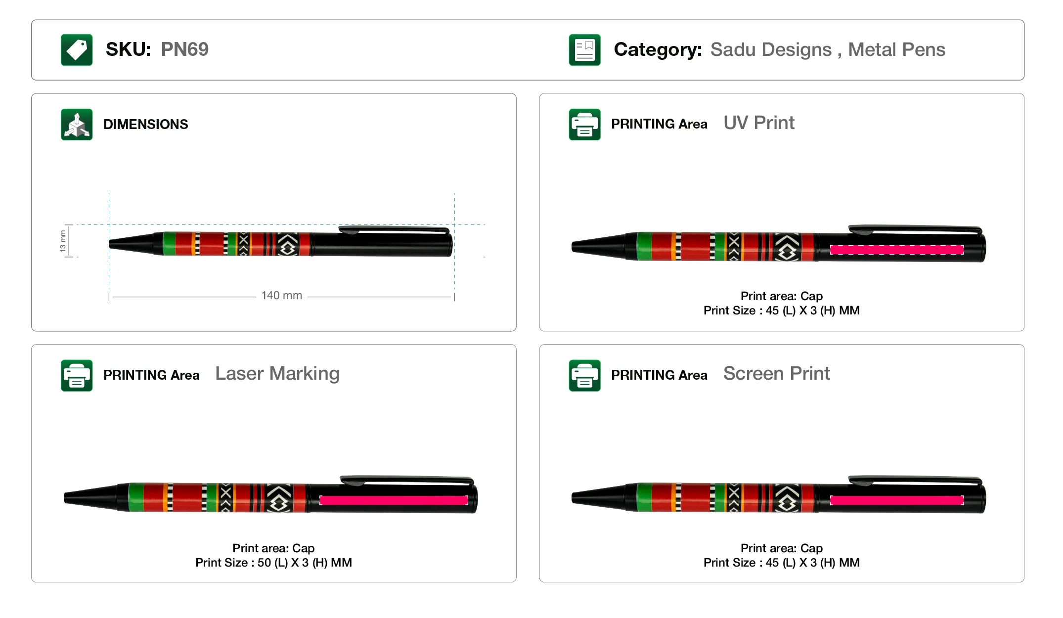 Sadu Design Metal Pens Printing Details Sadu Design Metal Pens Printing Details