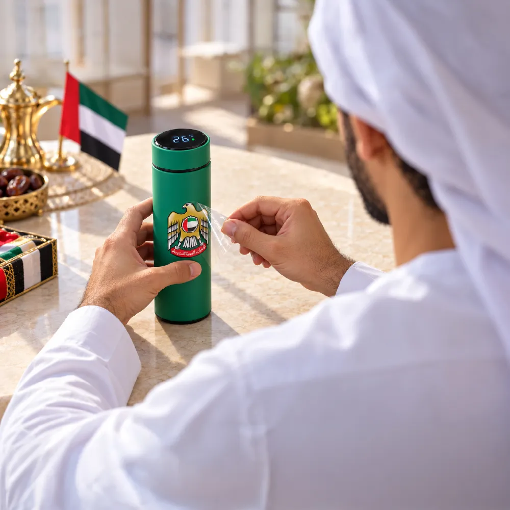 UAE Day Stickers 3-Piece Set UAE Day sticker set featuring UAE flag and patriotic designs