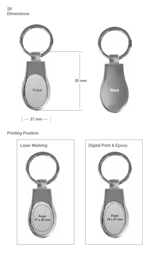 Keychain Printing Details